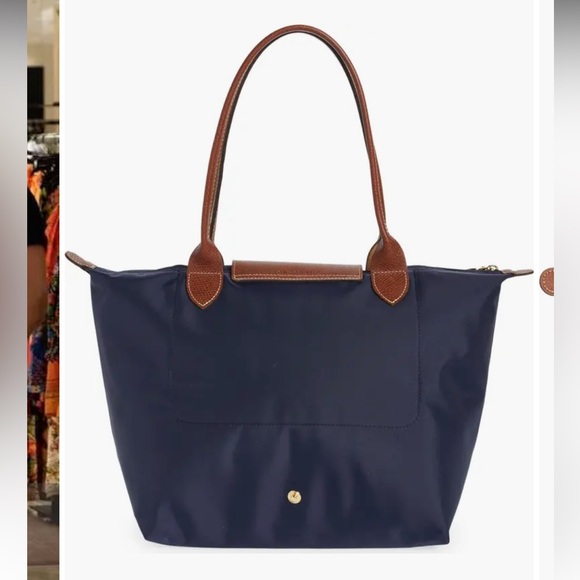 COPY - Navy blue and brown long champ medium tote bag - Picture 2 of 6